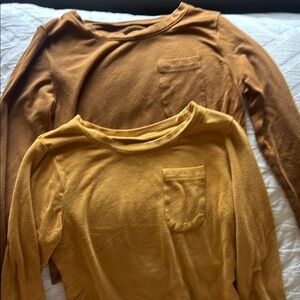 Kyte BABY Long Sleeve Tees - Brown and Yellow
